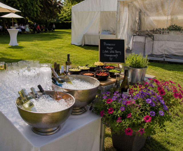 Gartenfest Hochzeit Empfang Getr&auml;nke Mixer